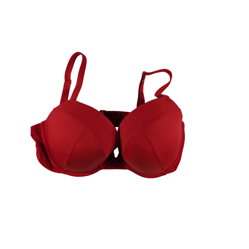 Victoria Secret Bikini Set Women Red Ribbed - Picture 2 of 11